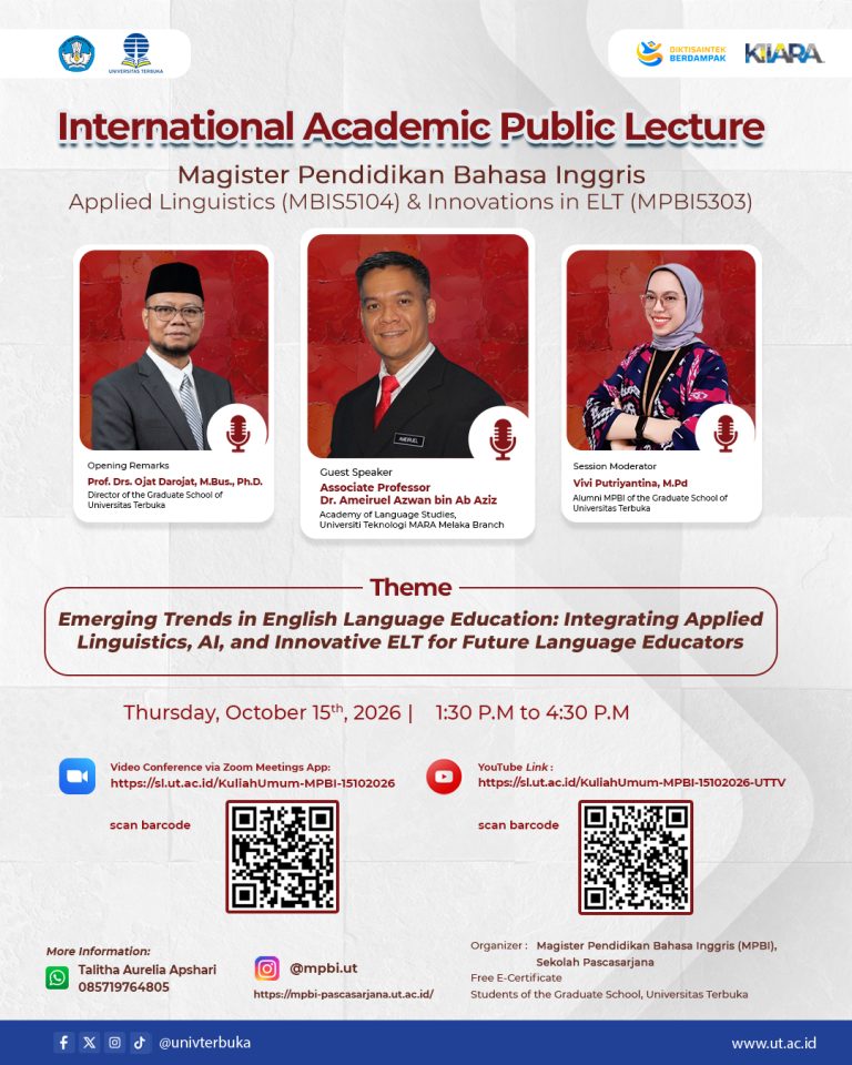 International Academic Public Lecture “Emerging Trends in English Language Education: Intergrating Applied Linguistics, AI, and Innovative ELT for Future Language Educators”