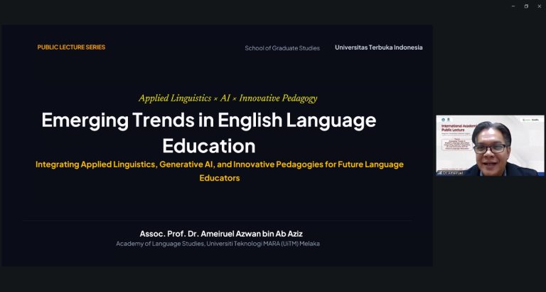 Prodi MPBI Universitas Terbuka Selenggarakan International Academic Public Lecture 2026.2, Bahas Integrasi Linguistik Terapan, AI, dan Inovasi Pembelajaran Bahasa Inggris